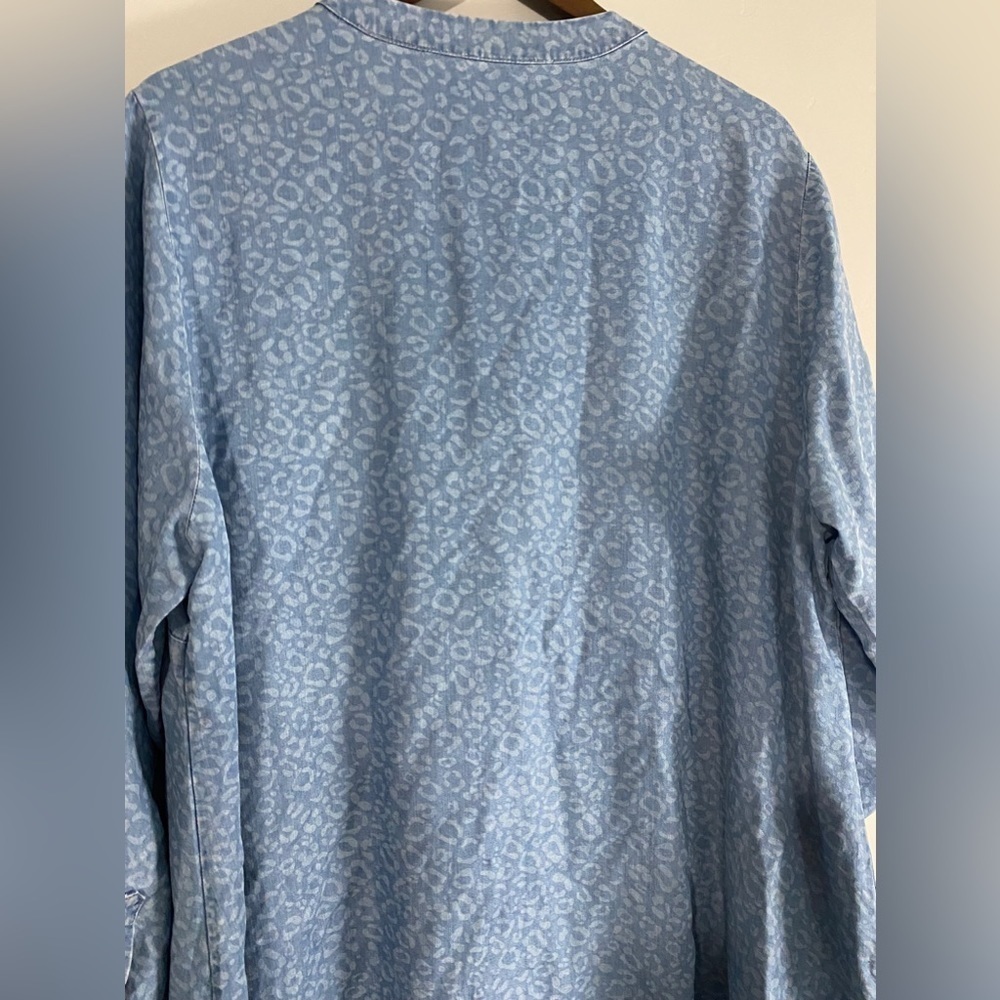 Soft Surroundings - Leopard Print Chambray Blouse - image 8